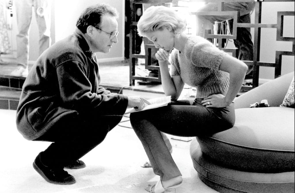 Michael Mann and Ashley Judd on the set of Heat (1995). By Frank Connor.